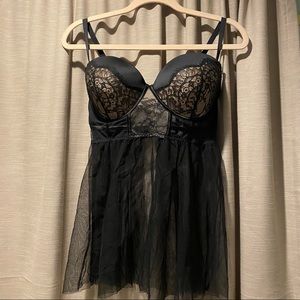 Black Lace Babydoll Nightgown